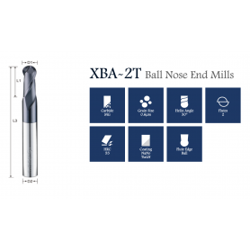 Fresa Sferica XBA 2T 55 HRC